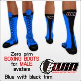 WIN Men's Boxing Boots - Blue with Black Trim