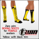 WIN Women's Boxing Boots - Yellow with Black Trim