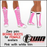 WIN Women's Boxing Boots - Pink with White Trim