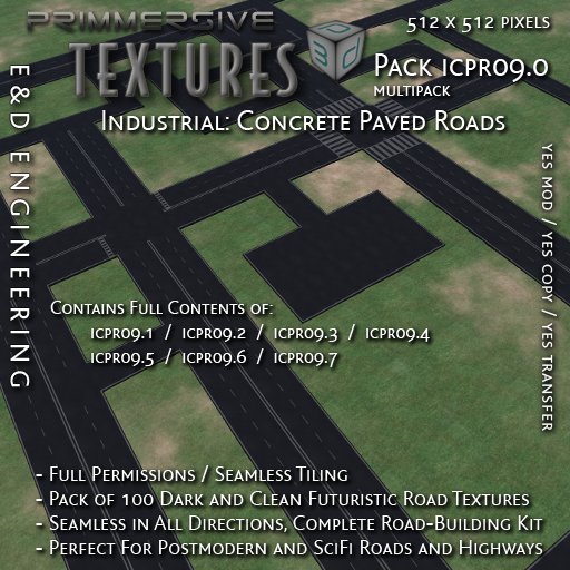 [ICPR09.0] 100 Dark and Clean Futuristic Road and Highway Textures Full Sim Building Kit from E&D ENGINEERING