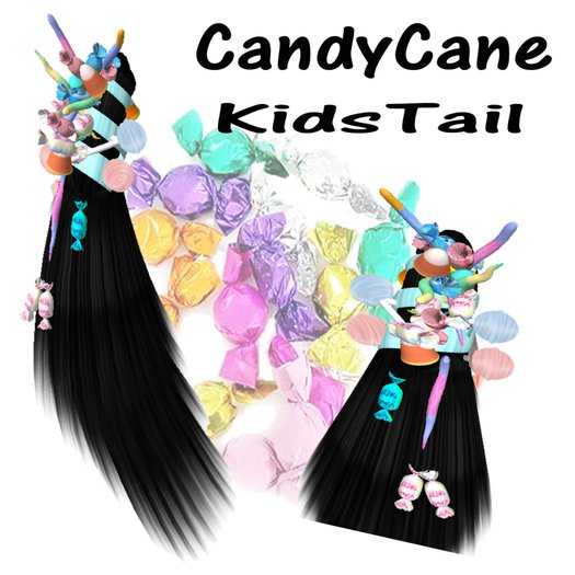 CANDY CANE BLACK KIDS TAIL 