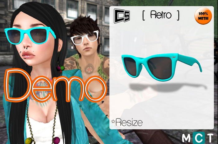 DEMO [ Retro Glasses ]::Color: Baby Blue