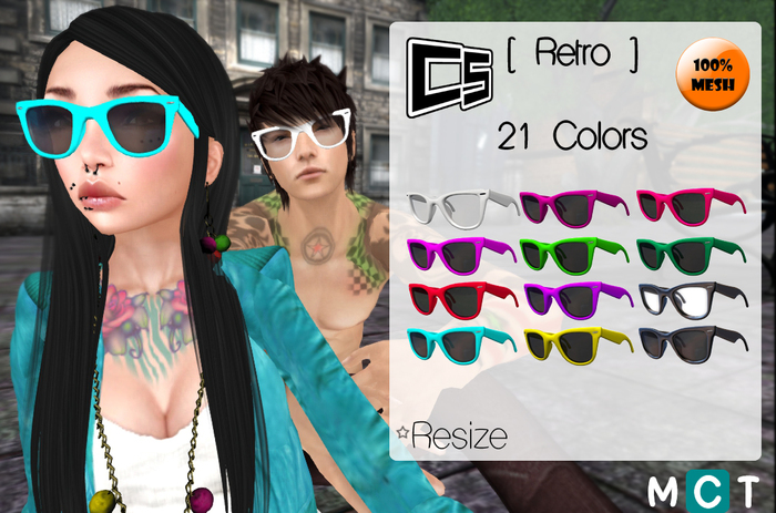 [ Retro Glasses ] Full Pack 21 Colors