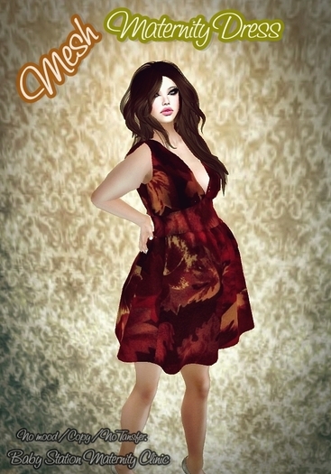 ::Baby Station::Mesh Maternity Autumn's Leaves Dress