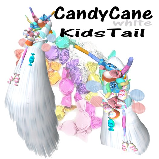 CANDY CANE WHITE KIDS TAIL