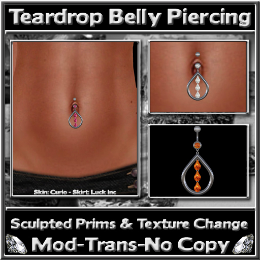 *ICED* Teardrop Belly Piercing 