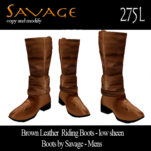 Savage - Mens Leather Boots - Riding Style -Brown
