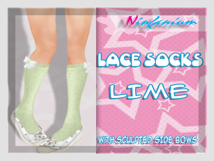 <-NINFANIUM->Lace Socks{LIME} 