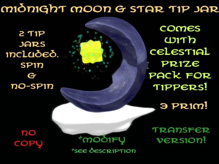 Midnight Moon & Star Tip Jar (Transfer)