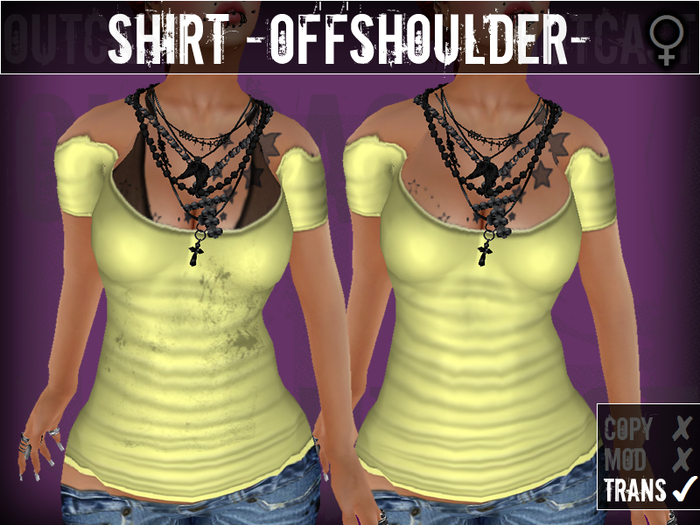 **OC** Shirt OffShoulder - LightYellow - 