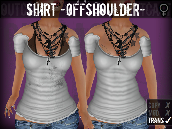 **OC** Shirt OffShoulder - LightGrey - 