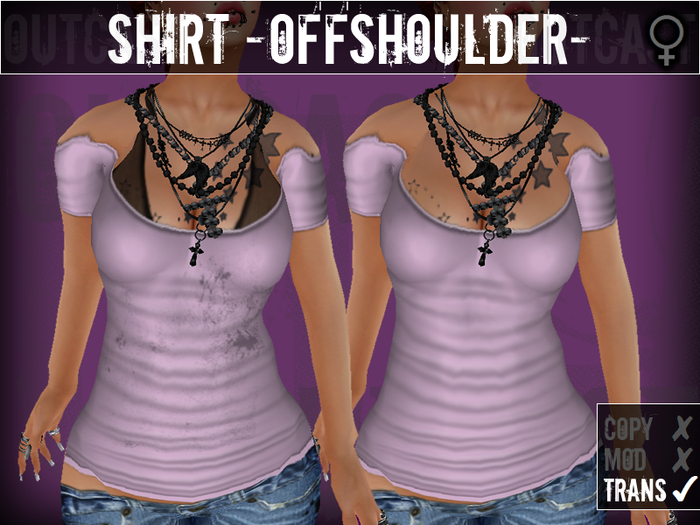 **OC** Shirt OffShoulder - Light Rose - 