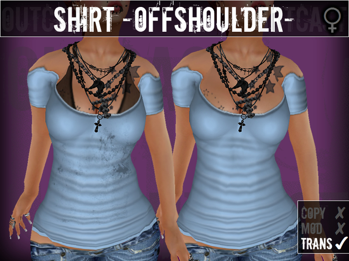 **OC** Shirt OffShoulder - LightBlue -