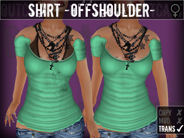 **OC** Shirt OffShoulder - LightGreen - 