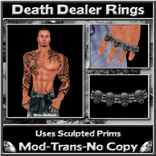 *ICED* Mens Death Dealer Rings