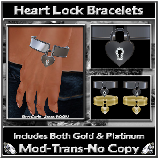 *ICED* Heart Lock Bracelets