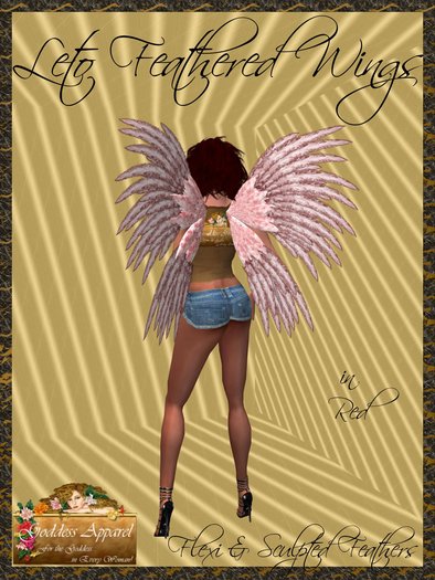 *Goddess* Leto Red Feathered Wings