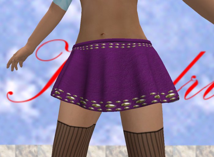 Purple Leather Mini Skirt