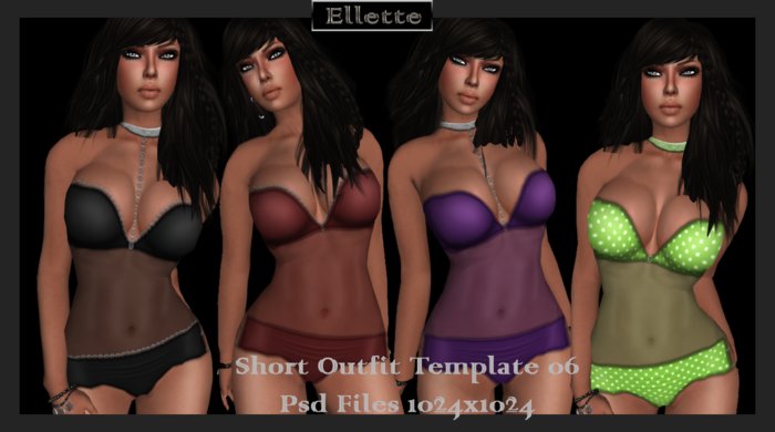 *Ellette* Short Outfit Templates 06 PSD FILES