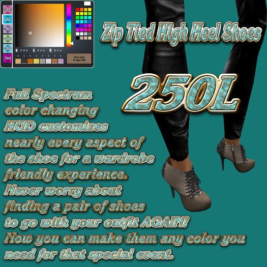Zip Tied Shoes with color change hud