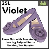 ::Duh!:: Floral Linen Flats Violet (purple)