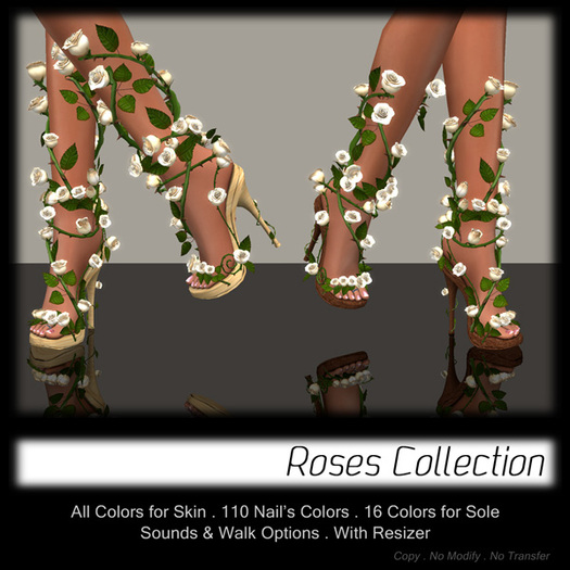 - MPP - Roses Heels - White