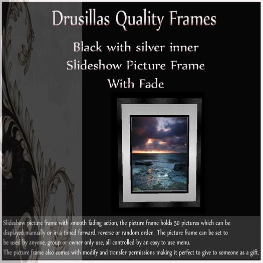 Black with silver inner Picture Frame Slideshow With Cross Fade