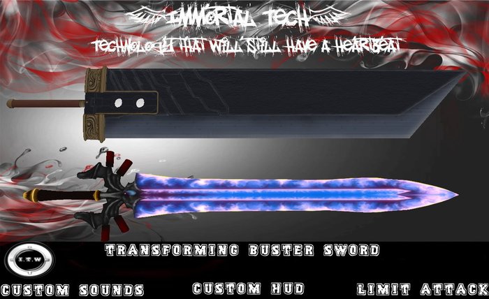 half off for a limited time! For the very first time ever!! Transforming Buster Sword! plz comment 