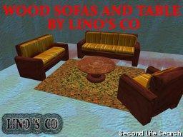 wood sofas and table 24 p box