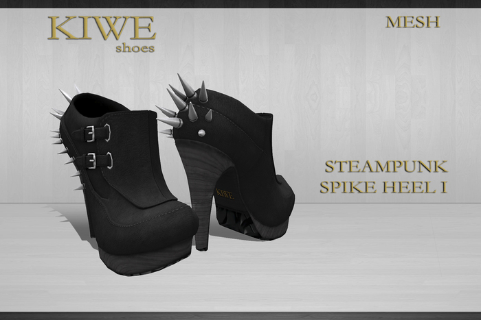 Kiwe Mesh *NEW ARRIVAL PROMO PRICE* Steampunk Spike Heel I (black and silver)