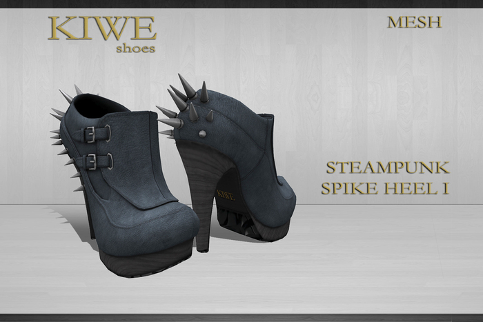 Kiwe Mesh *NEW ARRIVAL PROMO PRICE* Steampunk Spike Heel I (blue and silver)