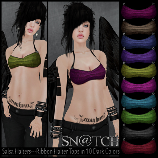 :::Sn@tch Salsa Halter Tops (Dark):::