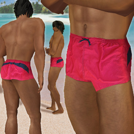 Short red men's swimwear