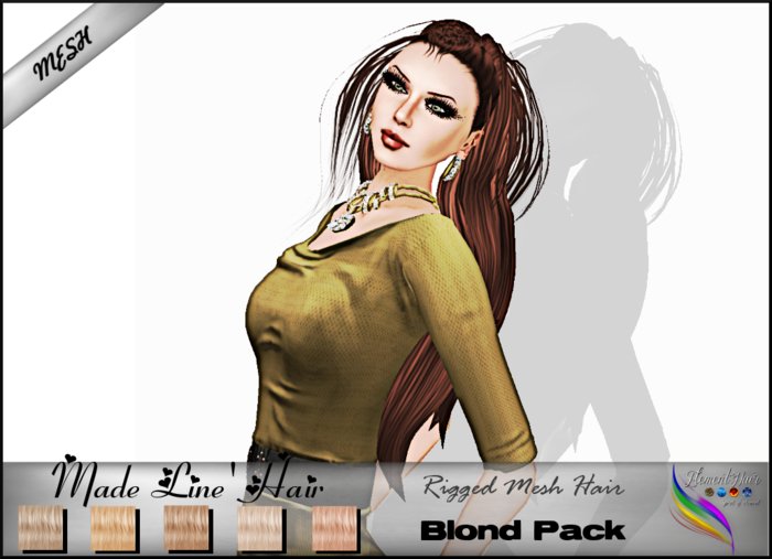 -< E' H>- Made Line' Hair ( Mesh ) Blond Pack