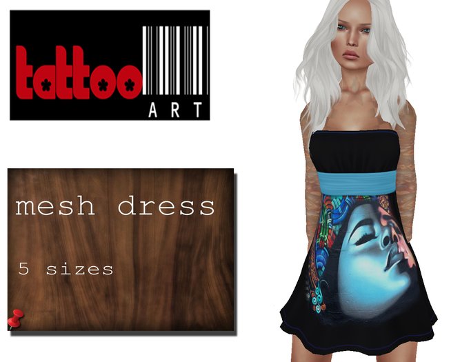 TattooArt Rigged Mesh Dress Graffiti