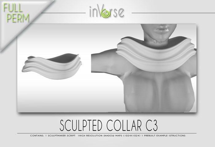 Sculpted collar C3 full permission for cloth designers 
