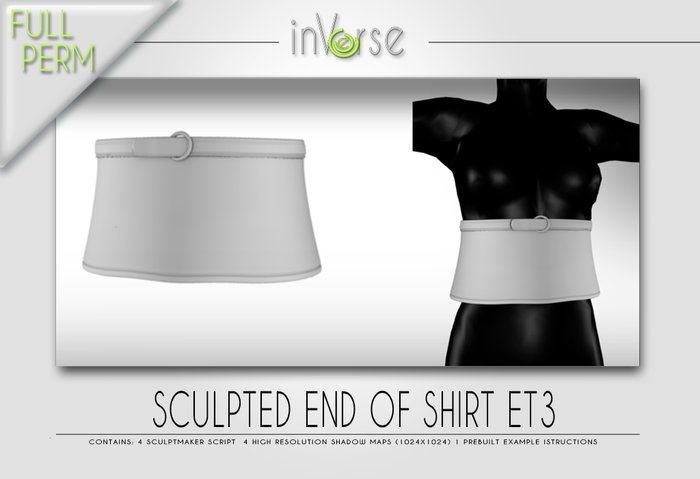 Sculpted end of shirt/sweater with belt  ET3 Full permission