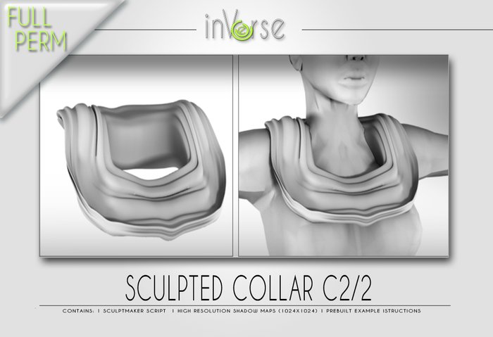 Sculpted collar C2/2 full permission for cloth designers 