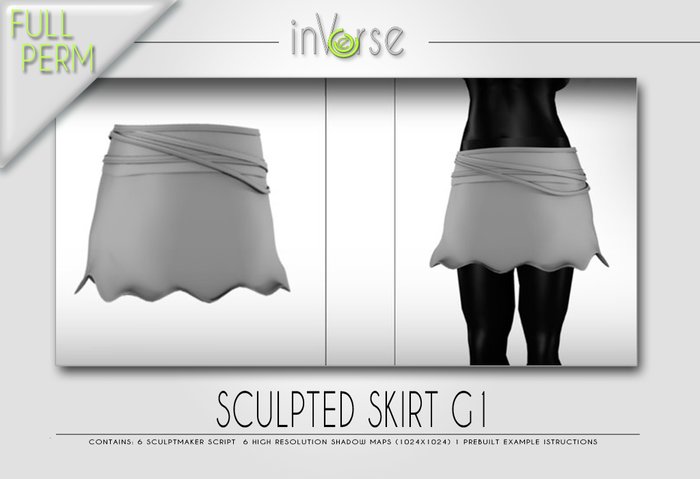 Sculpted skirt G1 full permission for cloth designers 