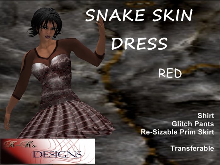 Snake Skin Dress Red