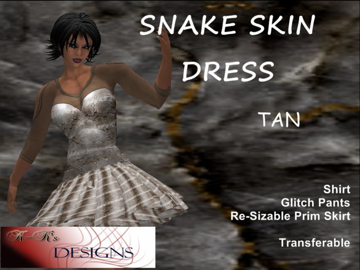 Snake Skin Dress Tan