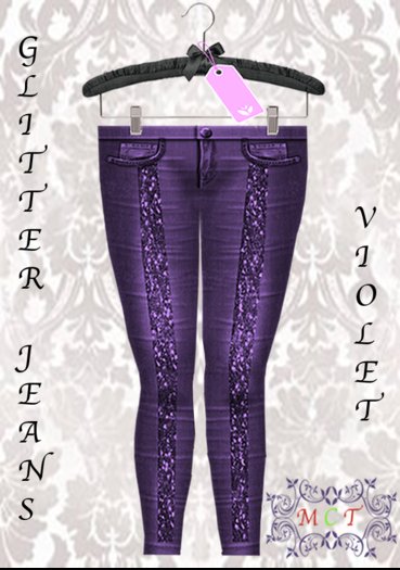 [The Stuffery] Glitter Jeans - Violet