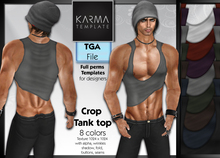 Karma Template - Tga - Crop Tank Top - 8 Colors