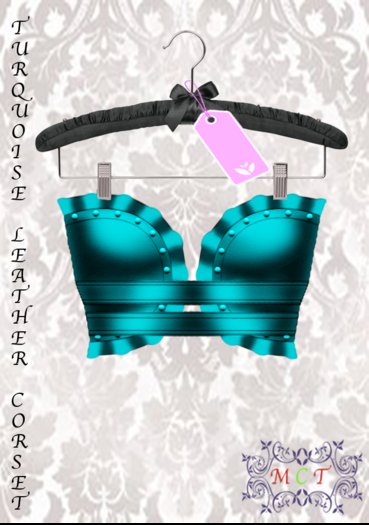 [Stuffery] Leather Corset - Turquoise