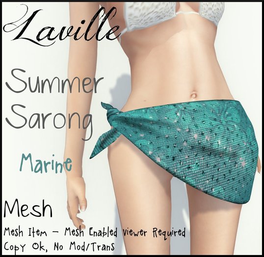 ! Laville ! Summer Sarong - Sparkle Marine [Mesh]