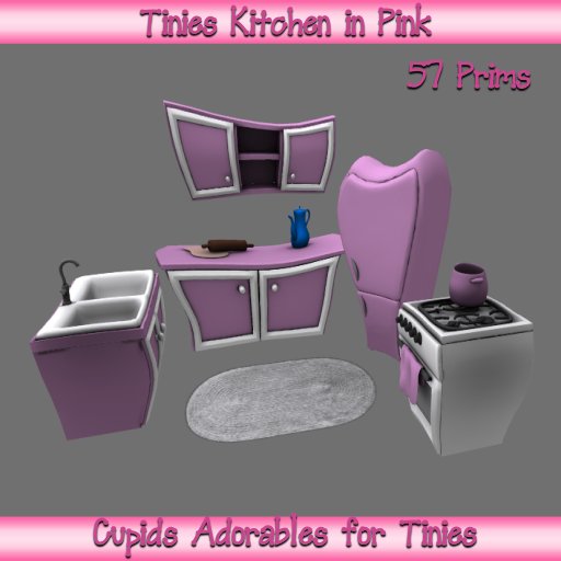 *CUPIDS* Tinies Cartoon Kitchen Pink