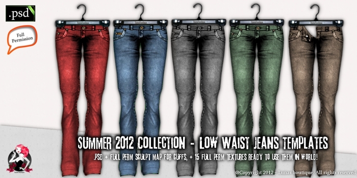 Summer 2012 Collection - Low Waist Jeans Templates