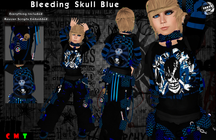 [S.K.] Bleeding Skull Blue