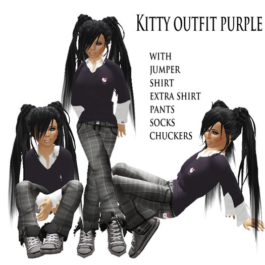 GIRLS KITTY OUTFIT PURPLE 