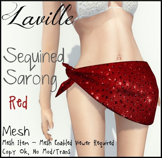 ! Laville ! Sarong - Sequin Red [Mesh]